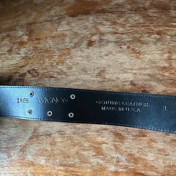 Avignon Vintage Boho Embroidered Studded Leather Belt Size Large